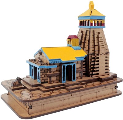 A & S VENTURES Shree Kedarnath Temple/Mandir 3D Model Miniature for Home Decoration Decorative Showpiece  -  10 cm(Wood, Multicolor)
