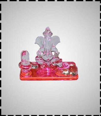 GANESHA Ganesh & shiva Decorative Showpiece  -  7 cm(Crystal, Multicolor)