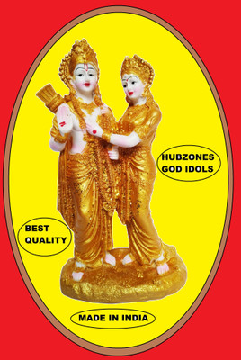 HUBZONES Gold Resin Finish Lord Sita Ram Love Couple Statue Hindu God Decorative Decorative Showpiece  -  24 cm(Polyresin, Gold)