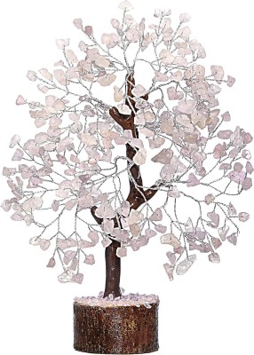 VIBESLE Rose Quartz Crystal Feng Shui Tree of Life | Aesthetic Pink Room Decor Decorative Showpiece  -  25 cm(Stone, Pink)