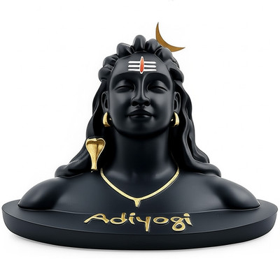 URBAN SELECT Adiyogi Shiva Idol for Car Dashboard & Home Decorative Showpiece  -  4 cm(Polyresin, Black)