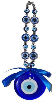 NITIN COLLECTION evil eye hanging Decorative Showpiece  -  14 cm(Glass, Blue)