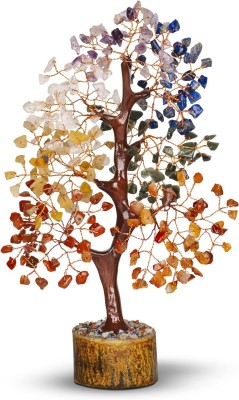 VIBESLE 7 Chakra Tree Of Life, Crystal Tree For Positive Energy, Chakra Tree, Gem Tree Decorative Showpiece  -  25 cm(Stone, Multicolor)