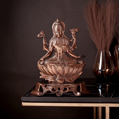 jy JY Goddess Laxmi God Idol | For Home Décor in Gun Metal |Copper Colour - 26cm Decorative Showpiece  -  26 cm(Aluminium, Copper)