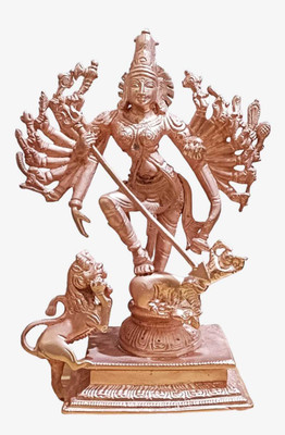Copper Maa Durga Statue Copper Durga Idol Decorative Showpiece  -  18.5 cm(Copper, Brown)