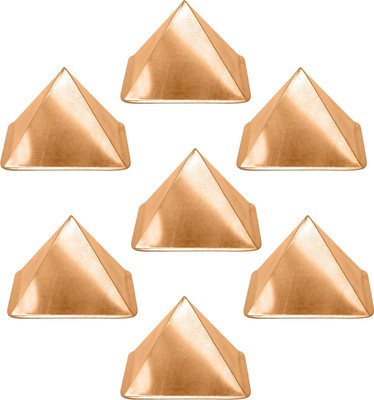 vastu vardan Vastu Copper Curve Hollow Pyramid 4 Inch (Pack Of 7) Boost Positive Energy Decorative Showpiece  -  10.16 cm(Copper, Copper)