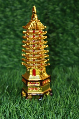 salvusappsolutions Feng Shui Antique Showpiece Resin Made Golden color Education Tower (5.5 inch) Decorative Showpiece  -  14 cm(Polyresin, Gold)