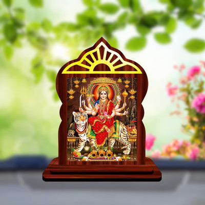 GiftsRange Vaishno Devi Mata Rani Vaishnavi Car Dashboard Idol Decorative Showpiece  -  10.4 cm(Wood, Multicolor)
