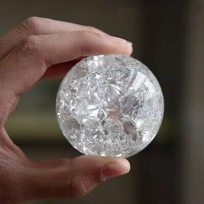 Shining Gift Water Fountain Spinning Crystal Glass Ball for Home Decoration (Pack of 1) Decorative Showpiece  -  5 cm(Crystal, Clear)