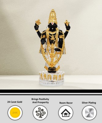 Idolkart Tirupati Balaji Idol for Car Dashboard - Vastu Advised - Venkateswara Swamy Idol Decorative Showpiece  -  13 cm(Polyresin, Gold Plated, Silver Plated, Black)