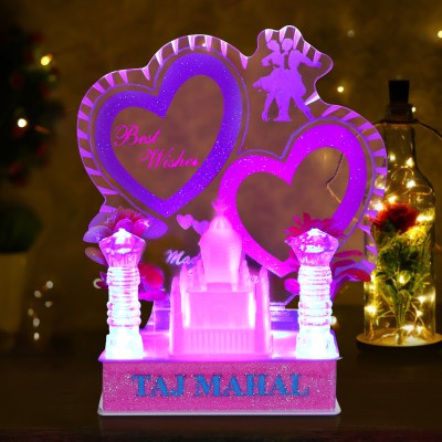 Herbisense Dil Showpiece Beautiful Colors Taj Mahal Gift Pack with Light 2in1 Night Lamp Decorative Showpiece  -  17 cm(Plastic, Multicolor)