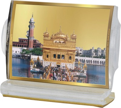 DIVINITI Golden Temple Photo Frame for Car Dashboard, Table Décor ACF 3 FRAME Decorative Showpiece  -  11 cm(Plastic, Multicolor)