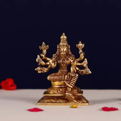 Gupangam BRASS VARAHI AMMAN IDOL 8CM Decorative Showpiece  -  8 cm(Brass, Yellow)