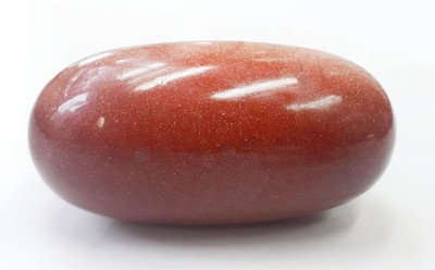 Benares Souvenirs A+ Natural Sunstone Shiva Lingam, Crystal Sunstone Lingam- Made in Kashi Decorative Showpiece  -  4 cm(Stone, Red)