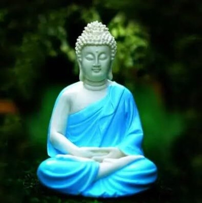 Gaurvi Enterprises Antique Handcrafted Dhyan Buddha Statue Aquarium (Sky Blue) River Rock Unplanted Substrate(Blue, 0.3 kg)
