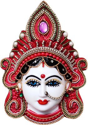 Anu Art And Craft ANU ART AND CRAFT LAXMI MUKHOTA/FACE/MUKUT RED-06 Decorative Showpiece  -  15 cm(Plastic, Red)