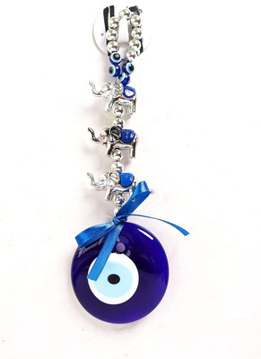 The Spiritual Living Evil Eye for Car Hanging | Evil Eye Hanging | Evil Eye for Home | Vastu Items Decorative Showpiece  -  17.8 cm(Glass, Blue)