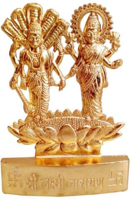 DvR ClicK Shriram Traders Vishnu Laxmi Other Idol Decorative Showpiece  -  5 cm(Metal, Gold)