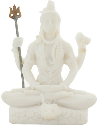 Ridhi Sidhi Handicraft Lord Shiva Idol,shiv Murti for Car Dashboard|TemplePuja|Office|Table Decorative Showpiece  -  6.25 cm(Polyresin, White)
