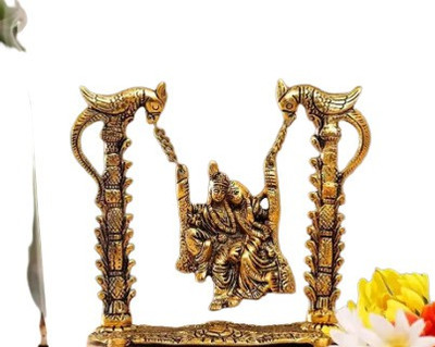 pranchi Radha Krishna Decorative Showpiece  -  17 cm(Brass, Gold)