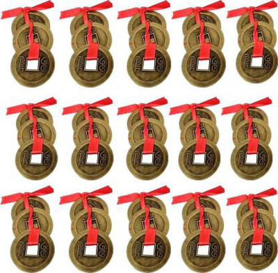 APNA KANHA Feng Shui 15 Set of 3 Chinese Lucky Coins for Wealth,Prosperity & Success Decorative Showpiece  -  2.5 cm(Copper, Brown)