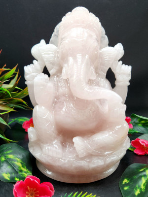 shwasam Lord Ganesh Decorative Showpiece  -  25 cm(Crystal, Pink)