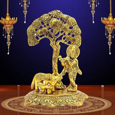 Shiv Sankar Sells SS KRNA IDOL 21 Decorative Showpiece  -  15 cm(Aluminium, Gold)