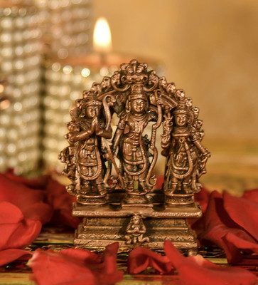 Bhimonee Decor Bhimonee Decor Pure Handmade Lord Ram Murti | Rama Sita Lakshman Hanuman Statue| Decorative Showpiece  -  6.5 cm(Copper, Copper)