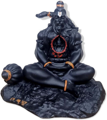 Adhvik Meditating Hanuman Ji Murti for Car Dashboard, Meditation Bajrangbali Statue Decorative Showpiece  -  7.5 cm(Resin, Black)