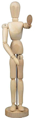 KRAFTMASTERS Wooden Manikin Movable Human Artist Sketching Decorative Showpiece  -  20 cm(Wood, Brown)