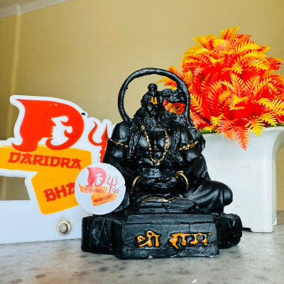 PUCHCHI Lord Bahubali Idol Statue Bajrang Bali, Hanuman idol for car Decorative Showpiece  -  12.9 cm(Resin, Black)