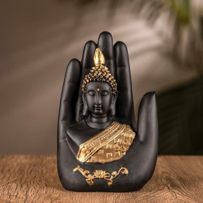 craftinky Polyresin Handcrafted Palm Buddha Showpiece for Home Office Decor Vastu Gifts Decorative Showpiece  -  17 cm(Polyresin, Multicolor)
