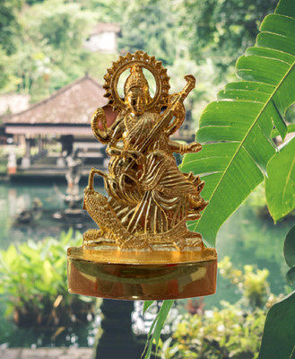 Gyansagar MAA Saraswati delightful Statue/Idol/ Decorative Showpiece - 11 cm (Brass, Gold) Decorative Showpiece  -  11 cm(Metal, Gold)