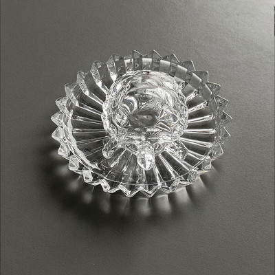 DARIDRA BHANJAN Fengshui Vastu crystal glass Tortoise/ Turtle/ Kachua with plate, Tortoise Plate Decorative Showpiece  -  12 cm(Crystal, White)