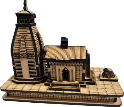 Shraddha Gift Art SGA wooden kedarnath temple replica model (small size) Decorative Showpiece  -  7.5 cm(Wood, Brown)