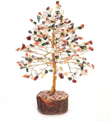 Nitin Collection crystal tree Decorative Showpiece  -  14 cm(Stone, Multicolor)