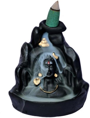 KAVYANSHI MART Adiyogi Smoke Fountain Home Decor Handicraft & Artifact Showpiece Decorative Showpiece  -  10 cm(Polyresin, Black)