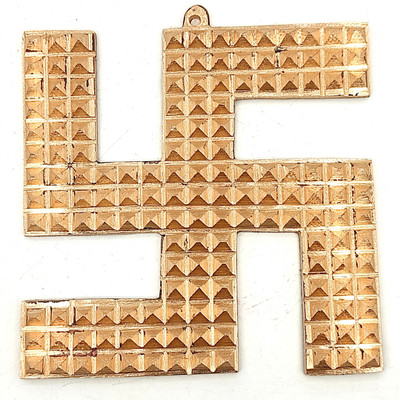 Plus Value Copper Swastik Pyramid 4 Inch Vastu Remedies for Home & Office Decorative Showpiece  -  7 cm(Copper, Gold)