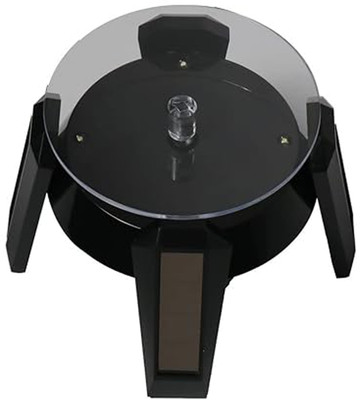 bandhan Plastic Solar 360 Degree Rotating Display Stand Decorative Showpiece  -  8 cm(Plastic, Black)