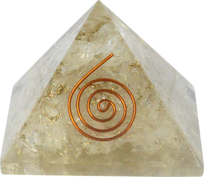 CRYSTU Clear Quartz Orgone Pyramid Natural Crystal Pyramid 40-50 mm EMF Protection Reiki Healing Stone Pyramid For Vastu Correction And Increase Energy Decorative Showpiece  -  5 cm(Crystal, White)