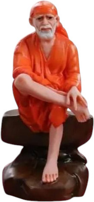 Jai bhole nath SHIRDI SAI BABA Decorative Showpiece  -  12 cm(Polyresin, Orange)