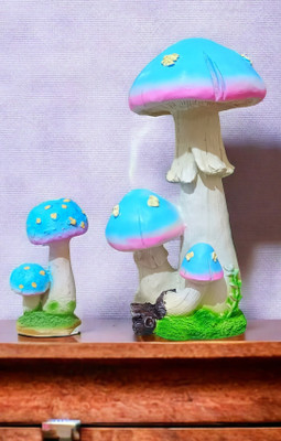 Sankalan Creation Mushroom Set Decorative Showpiece  -  40 cm(Resin, Multicolor)