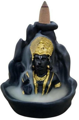 FRONTSIDE Hanuman ji Statue Idol Bajrangbali | Backflow Cone Incense Holder Decorative Showpiece  -  12 cm(Resin, Multicolor)