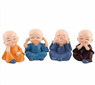 Vivan Creation MONK SET-003 Decorative Showpiece  -  7.5 cm(Polyresin, Multicolor)
