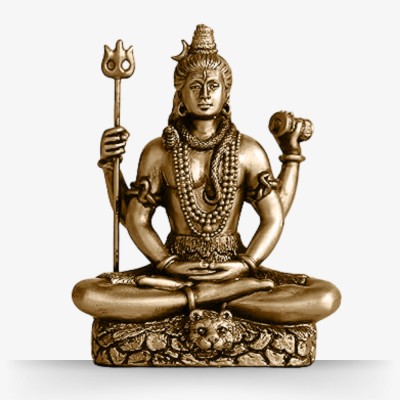 Theshilp Meditative Lord Shiva Idol in Antique Bronze, 8 Inches for Pooja Ghar Decorative Showpiece  -  20 cm(Polyresin, Resin, Brown)