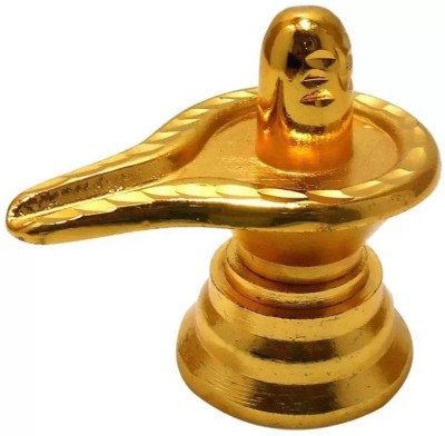 EliteTouch Vastu / Metal Shivling / Gold Plated Panch Dhaatu ShivLing Idol for Wealth Decorative Showpiece  -  6 cm(Brass, Gold)