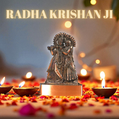SBBCO Divine Magnet Metal Radha Krishna Ji Idol for Home Temple and Spiritual Decor Decorative Showpiece  -  8 cm(Metal, Copper)
