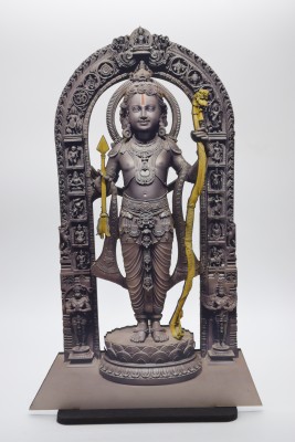 ley ley Ram Lalla 2D MDF Cutout of Ram Lalla Statue in Ayodhya Mandir Decorative Showpiece  -  15 cm(Wood, Black)
