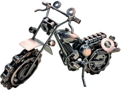 SSCollection Iron Bike Metal Motor Bike Miniature Showpiece Iron Bike Miniature Figurine Decorative Showpiece  -  22 cm(Metal, Brown)