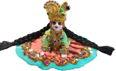 RAMANI INTERNATIONAL Radha Rani Idol with full shringaar Decorative Showpiece  -  7 cm(Brass, Multicolor)